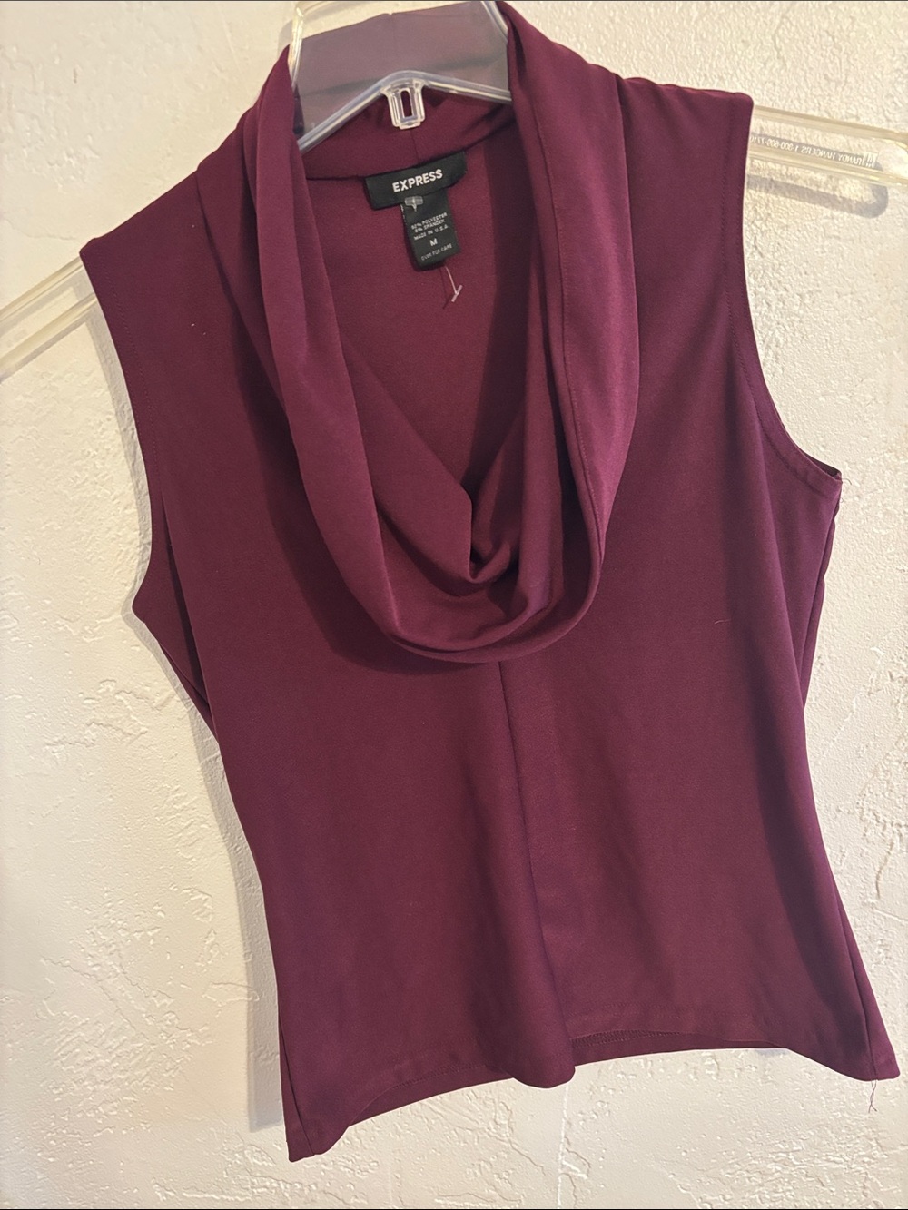 Express Maroon Cowl Neck Top